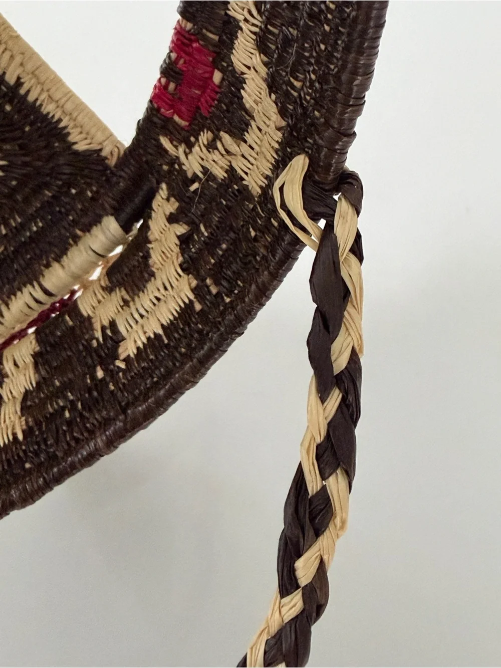 Embera Wounaan Handwoven Palm Fiber Animal Mask Panama Folk Art 10” vintage 80s